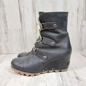 Sorel Joan of Arctic Black Wedge Ankle Booties #1499